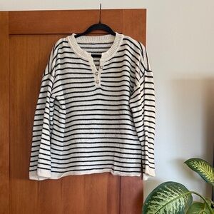 Striped Black and White Women's Sweater